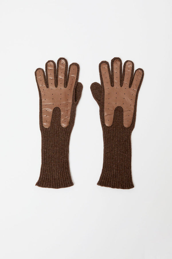 Exquisite J Gloves in Brown with Mocha