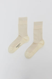 Exquisite J Short Cotton Viscose Socks in Cream