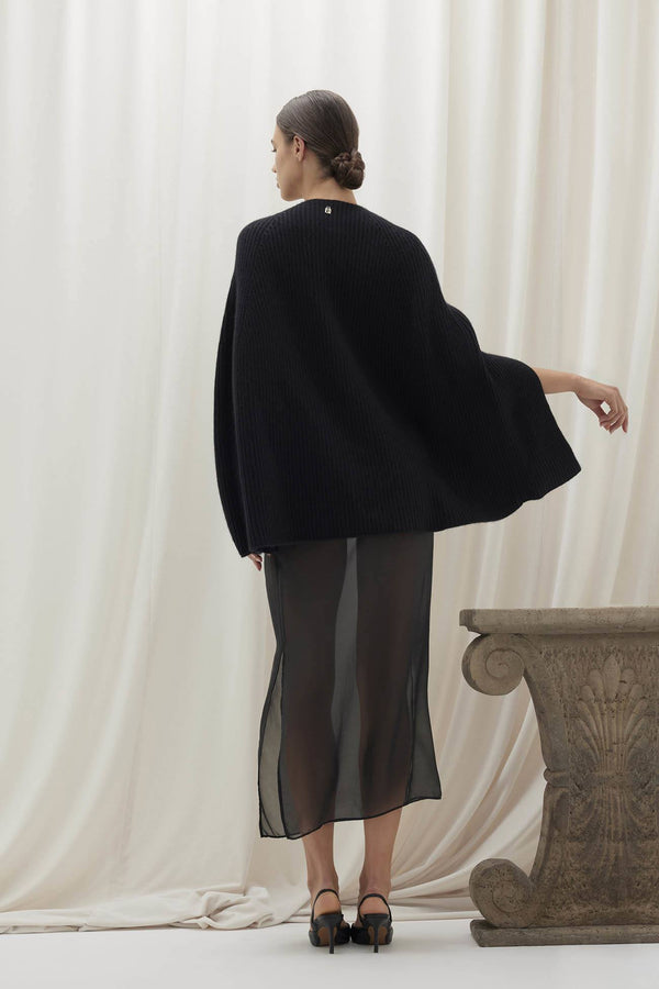 ALLEGRA ZIP-UP CASHMERE CAPE