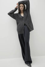 ROWENA CABLE KNIT CASHMERE CARDIGAN