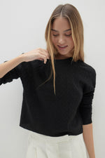 CHRISSY CABLE KNIT CROPPED SWEATER