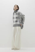 MIRELLA PLAID CASHMERE TURTLENECK SWEATER