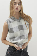 TALULAH PLAID CASHMERE SWEATER VEST