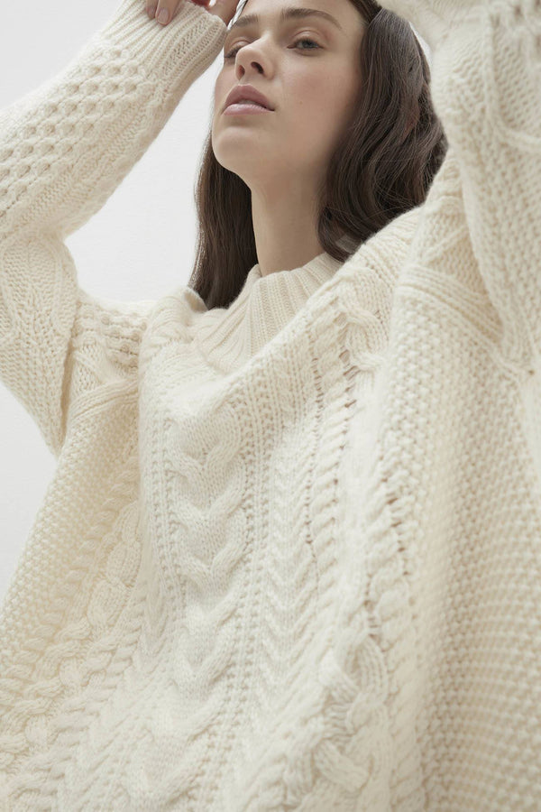 ODETTE CABLE KNIT CASHMERE SWEATER