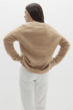 GLADYS BRUSHED CASHMERE V-NECK SWEATER