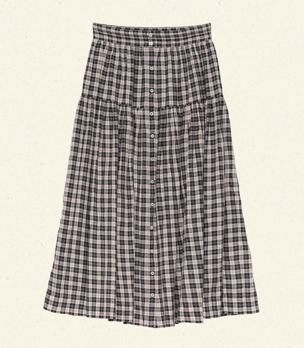 FABIENNE SKIRT -- NAVY COUNTRYSIDE PLAID