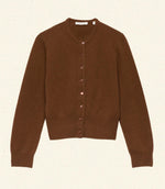 FAIRCHILD CASHMERE CARDIGAN -- CORDOVAN