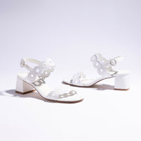 Florence Broderie Sandal In White Raffia