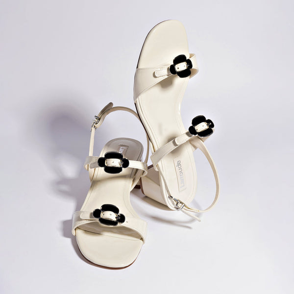 Tinx Block In Ivory Patent Leather