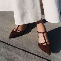 Grace Flat In Burgundy Leather