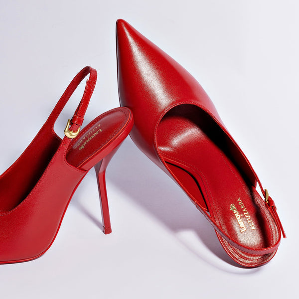 Larroudé x Altuzarra Pump In Blood Red Leather