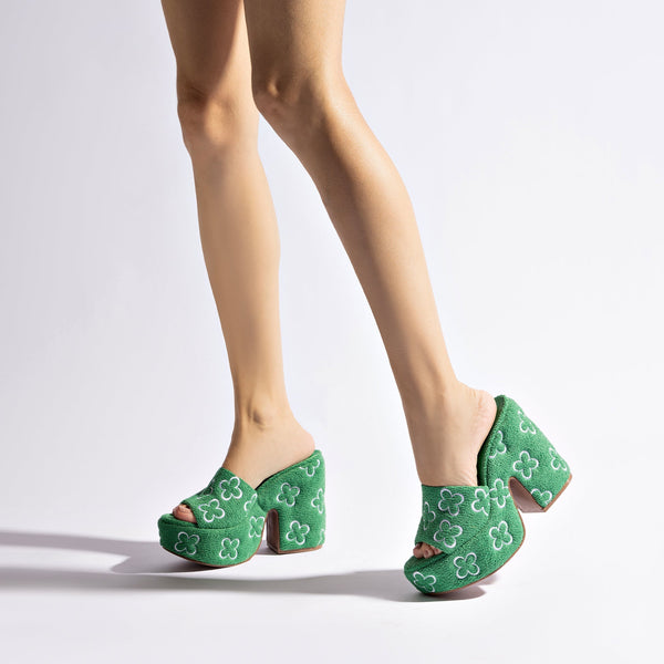 Margot Wedge In Evergreen Soft Towel