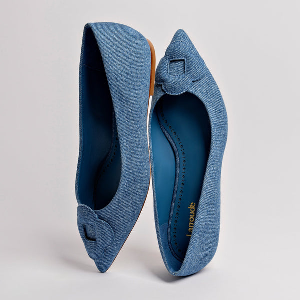 Flora Ballet Flat In Blue Denim