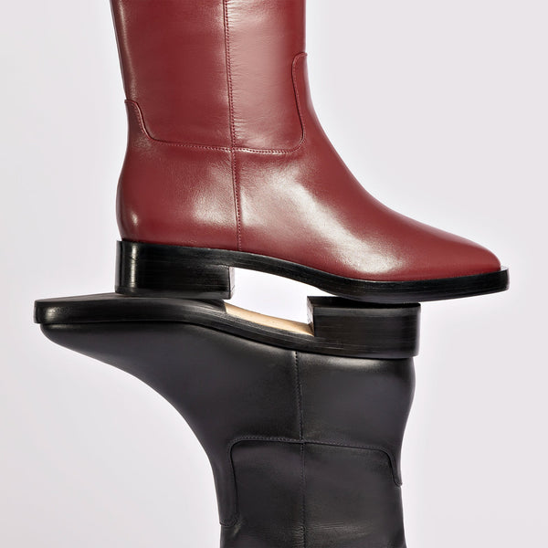 Anne Boot In Burgundy Leather