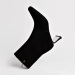 Alexis Bootie In Black Suede and Silver Heel