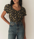 FREDERICA TOP -- NOIR WINDING BLOSSOMS