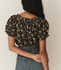 FREDERICA TOP -- NOIR WINDING BLOSSOMS