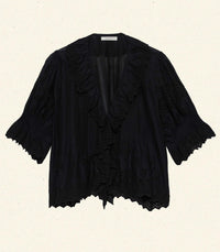 HENRI TOP -- BLACK EYELET