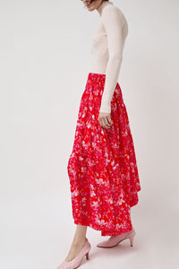 INSHADE Flared Skirt in Red Floral