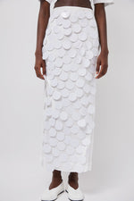 INSHADE Long Sequin Skirt in White