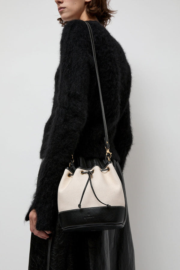 Il Bisonte Marini Bucket Bag in Natural and Black