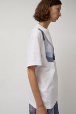 KSENIASCHNAIDER T-Shirt with Augmented Denim Top in White