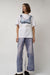 KSENIASCHNAIDER T-Shirt with Augmented Denim Top in White