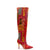 Larroudé x Markarian Boot In Red Patch Work Fabric