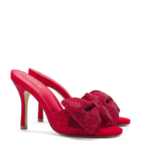 Elle Mule Crystal In Scarlet Suede