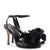 Penelope Sandal In Black Cracked Metallic Leather