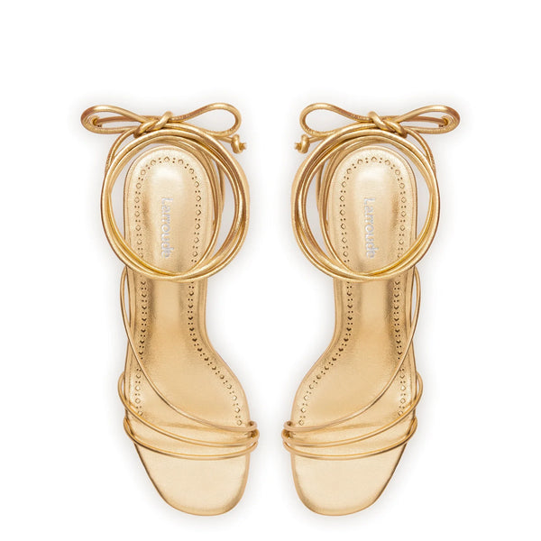 Sara Sandal In Gold Metallic Leather