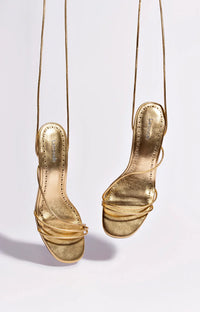 Sara Sandal In Gold Metallic Leather