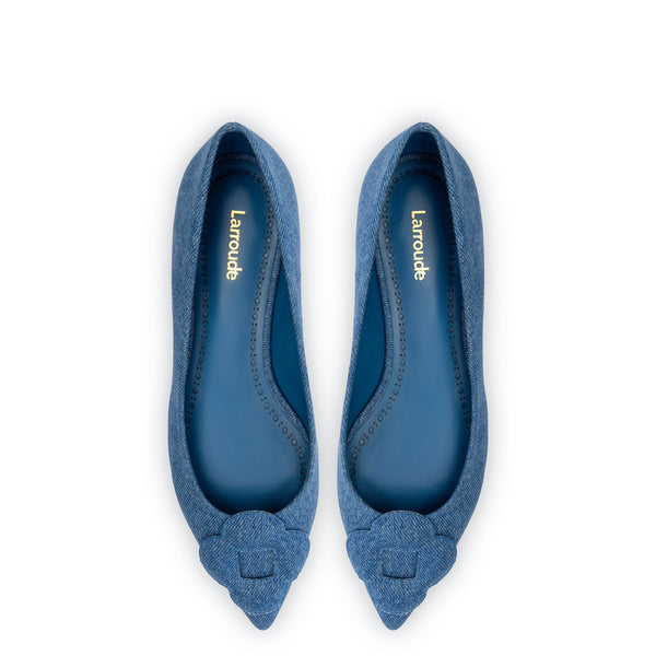 Flora Ballet Flat In Blue Denim