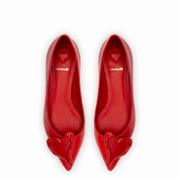 Lee Amore Flat In Scarlet Leather