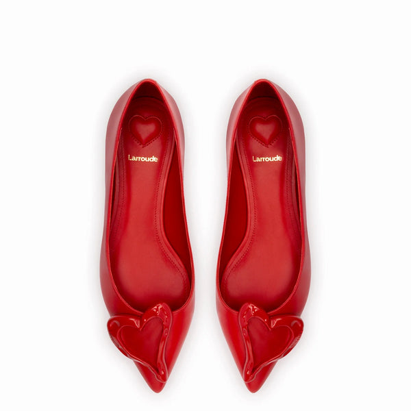 Lee Amore Flat In Scarlet Leather