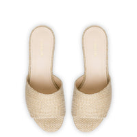 Miso Platform Sandal In Metallic Raffia