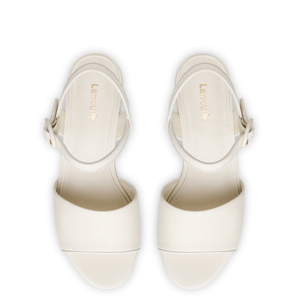 Miso Platform Strap Sandal In Ivory Leather