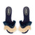 Ivy Fringe Flat In Navy Raffia