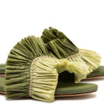 Ivy Fringe Flat In Seaweed Raffia