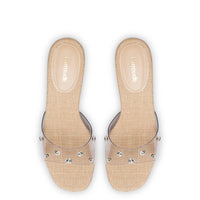 Vivi Lucite Mule in Clear Vinyl with Swarovski® Crystals