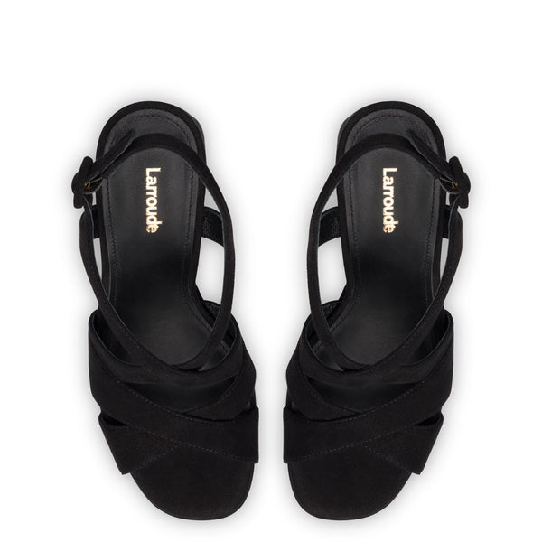 Bee Sandal In Black Suede