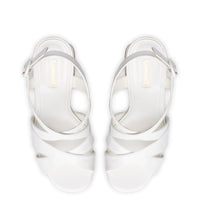 Bee Sandal In White Patent Leather