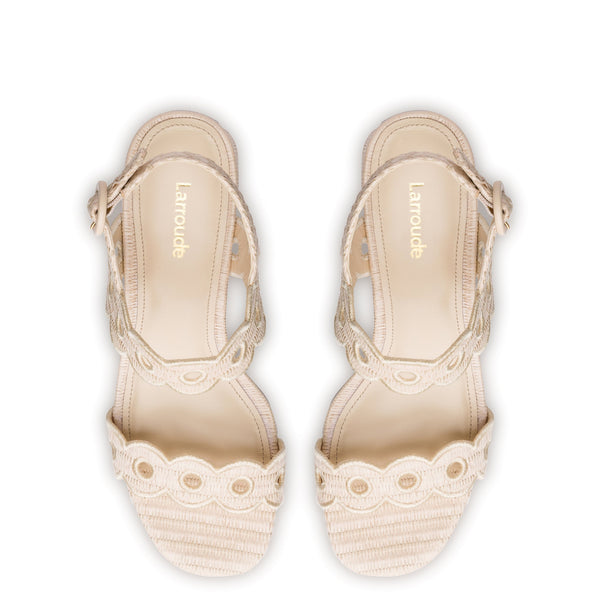 Florence Broderie Sandal In Natural Raffia