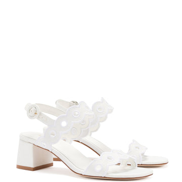 Florence Broderie Sandal In White Raffia