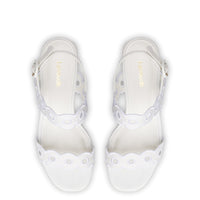 Florence Broderie Sandal In White Raffia