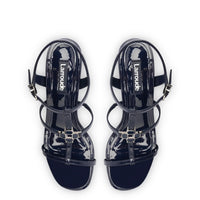 Hana Block In Navy Patent Leather