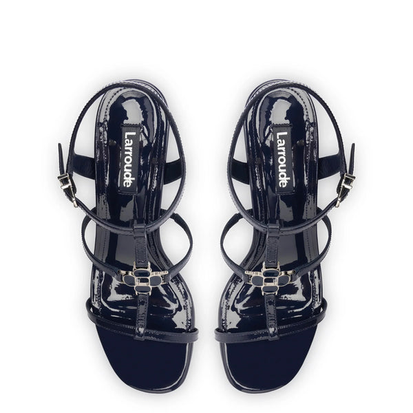 Hana Block In Navy Patent Leather