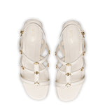 Harmony Block Sandal In Ivory Leather