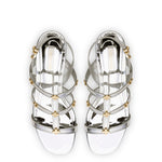 Harmony Block Sandal In Silver Specchio