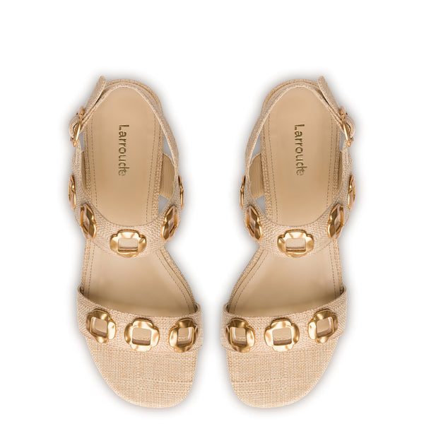 Milan Sandal In Beige Raffia